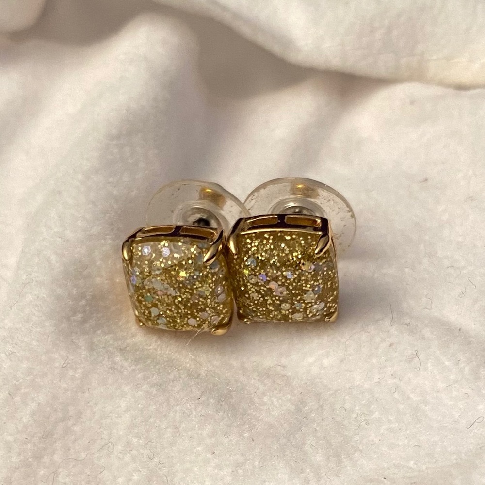 NWOT: Kate Spade Gold Glitter Studs